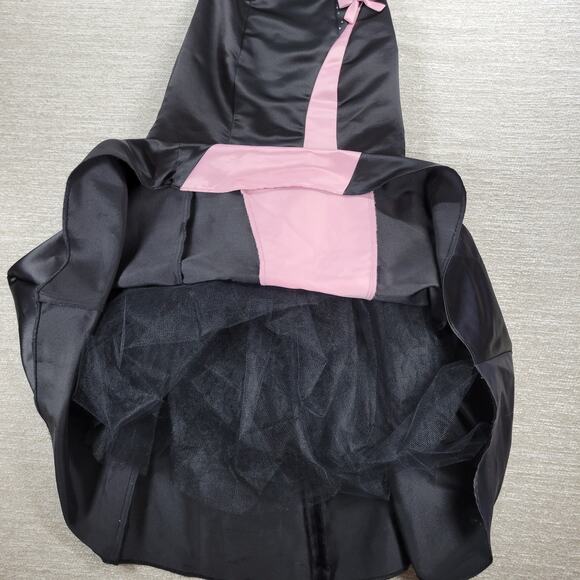 VTG Gunne Sax Jessica McClintock Gown 5/6 Black‎ Pink Satin Fairy Formal Dress - Picture 11 of 16